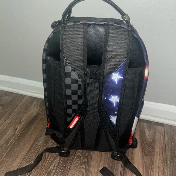 Sprayground Black and Blue Cosmic Backpack - Picture 2 of 4